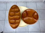 2 vintage teak serveerschalen snackschaal, Huis en Inrichting, Woonaccessoires | Schalen en Manden, Gebruikt, Schaal, Ophalen of Verzenden