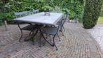 Tuinset tafel 4 stoelen zwart aluminium, Tuin en Terras, Tuintafels, Ophalen, Zo goed als nieuw, Rechthoekig, Aluminium