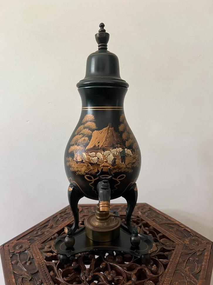Prachtige antieke kraantjeskan, Antiek en Kunst, Antiek | Tin, Ophalen of Verzenden