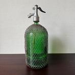 XL Vintage Groene Spuitwaterfles, Shifon met IJzeren Gaas, Antiek en Kunst, Ophalen of Verzenden