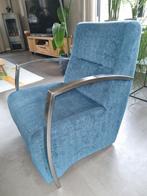 Blauw/Turkoise Stoel met Metalen Frame, Huis en Inrichting, Minder dan 75 cm, Ophalen of Verzenden, Zo goed als nieuw, Metaal