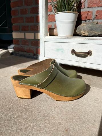 Sanita klomp leer/hout groen - Sanita wood 39 beschikbaar voor biedingen