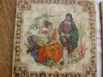 Twee wandtegels met nostalgische voorstelling. Italiaans., Antiek en Kunst, Antiek | Wandborden en Tegels, Ophalen
