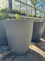 2 mooie grijze bloempotten buitenpotten sierpotten, Tuin en Terras, Bloempotten, Ophalen, Nieuw, Rond, Minder dan 25 cm