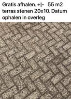 Gratis ophalen terras of oprit stenen, Tuin en Terras, Ophalen, Gebruikt, Klinkers, 10 m² of meer