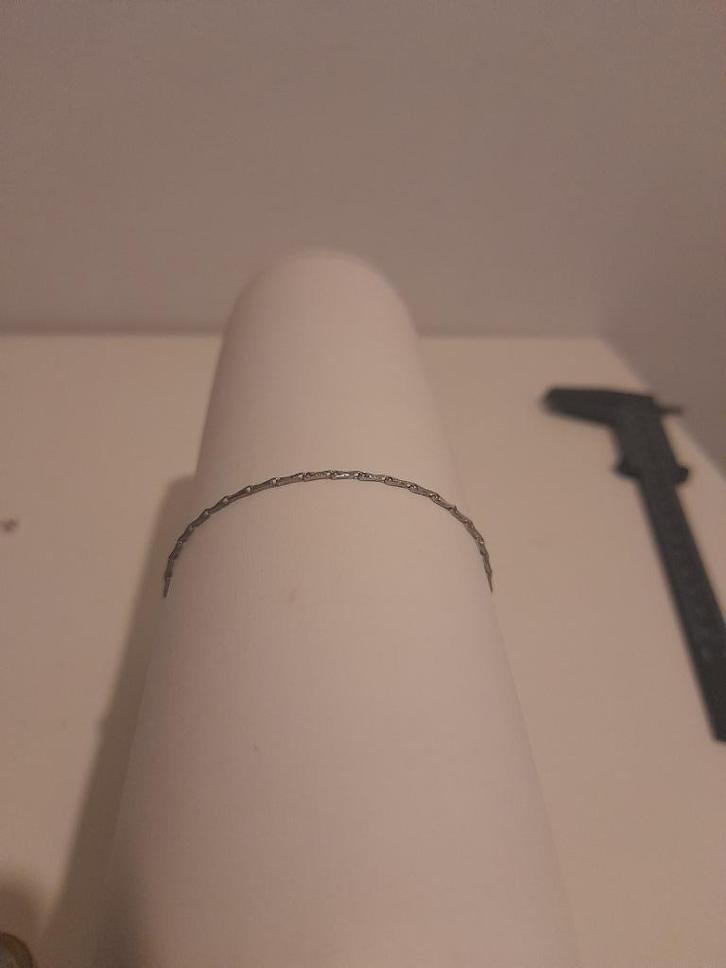 Zilveren lange enkelbandje 23cm, Sieraden, Tassen en Uiterlijk, Enkelbandjes en Enkelkettinkjes, Nieuw, Zilver, Ophalen of Verzenden