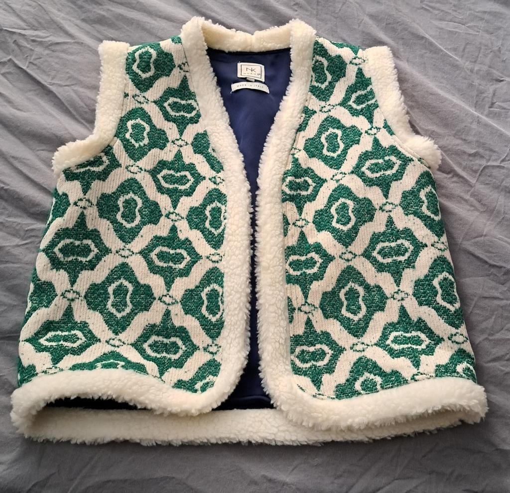 Groene vintage gilet met bontrand - Nukus, Maat 42/44 (L), Ophalen of Verzenden, Zo goed als nieuw, Nukus