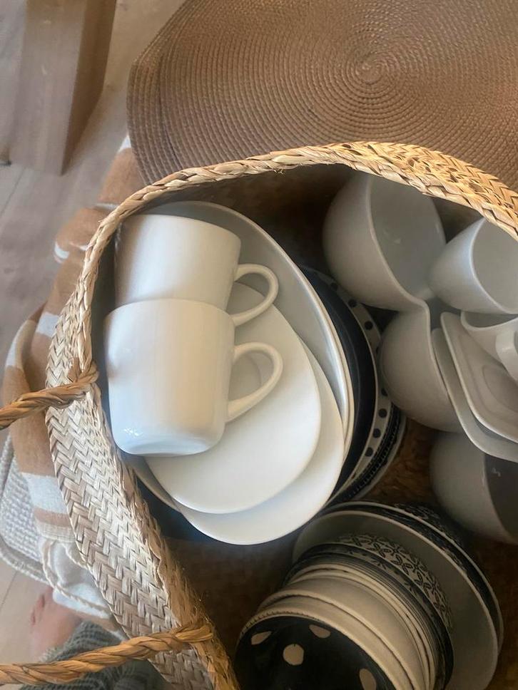 Zwart wit servies, Huis en Inrichting, Keuken | Servies, Bord(en), Overige stijlen, Ophalen of Verzenden