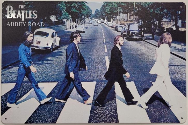 The Beatles Abbey Road reclamebord van metaal wandbord deco, Verzamelen, Muziek, Artiesten en Beroemdheden, Nieuw, Foto of Kaart