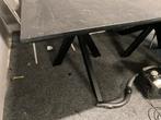 Eettafel zwart echt mango hout 160x90 stalen matrix poot, Huis en Inrichting, Tafels | Eettafels, Ophalen, Nieuw, 50 tot 100 cm
