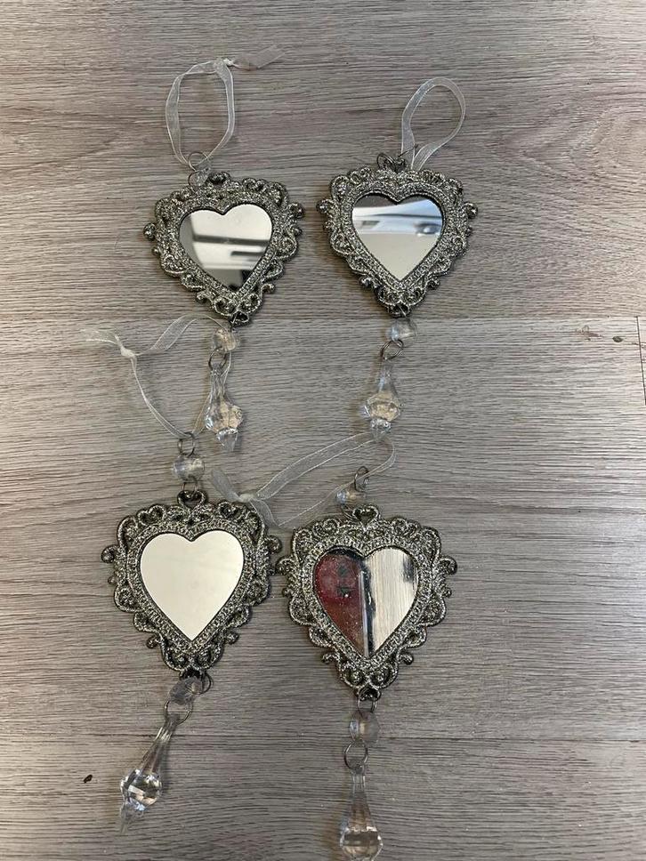 Kerstboomhangers Hartvormig - Set van 4, Huis en Inrichting, Woonaccessoires | Spiegels, Zo goed als nieuw, Minder dan 50 cm, Minder dan 100 cm