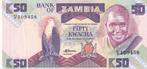 Zambia 50 kwacha 1986-88 #, Postzegels en Munten, Bankbiljetten | Afrika, Los biljet, Zambia, Verzenden