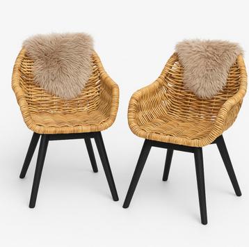 2 rotan eetkamerstoelen – bohemian/Scandi stijl beschikbaar voor biedingen