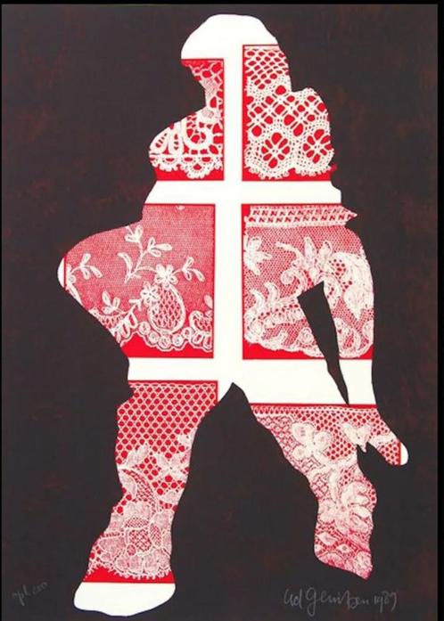 Albertus G (Ad) Gerritsen (1940) Zeefdruk" Figuur " Ges Gen, Antiek en Kunst, Kunst | Litho's en Zeefdrukken, Ophalen of Verzenden