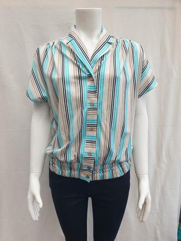 Vintage blouse/top - maat 40/L - strepen - 90's beschikbaar voor biedingen