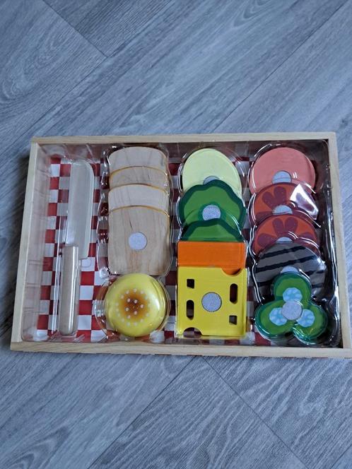 Melissa & Doug houten sandwich set., Kinderen en Baby's, Speelgoed | Houten speelgoed, Zo goed als nieuw, Overige typen, Ophalen of Verzenden