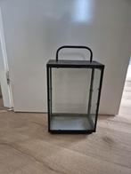 Windlicht,  glas met zwart staal., Ophalen of Verzenden, Zo goed als nieuw