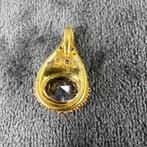 Gouden Hanger | 18k | 4,32g | druppelvorm zirkonia | 388026, Sieraden, Tassen en Uiterlijk, Kettinghangers, Gebruikt, Overige voorstellingen