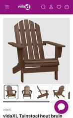 Tuinstoel hout, bruin, nieuw, vidaXL indoos, Tuin en Terras, Ophalen of Verzenden, Zo goed als nieuw, Hout