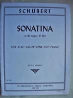 Schubert - Sonatina for Alto saxophone and piano, Piano, Gebruikt, Ophalen of Verzenden, Artiest of Componist