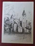 Religie kerk Molenberg kaart 1989 aquarel ton van den bergh, Ophalen of Verzenden