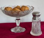 SUIKER/CACAOSTROOIER  - TAZZA - SCHAAL/VOET DIAMANT/WAAIER, Verzenden, Zilver