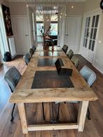 Prachtige houten eettafel - 8-10 personen, Ophalen, Gebruikt, 100 tot 150 cm, 200 cm of meer