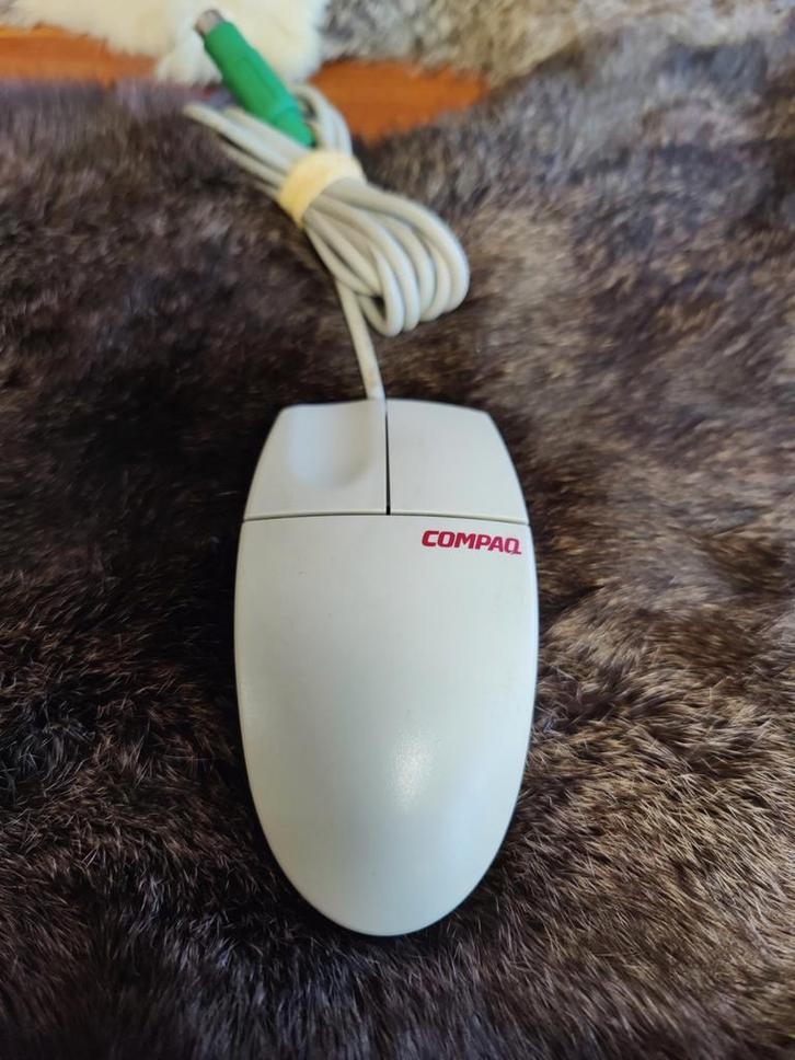 Vintage Compaq PS/2 Muis - Retro PC Collector's Item, Computers en Software, Muizen, Gebruikt, Ophalen of Verzenden