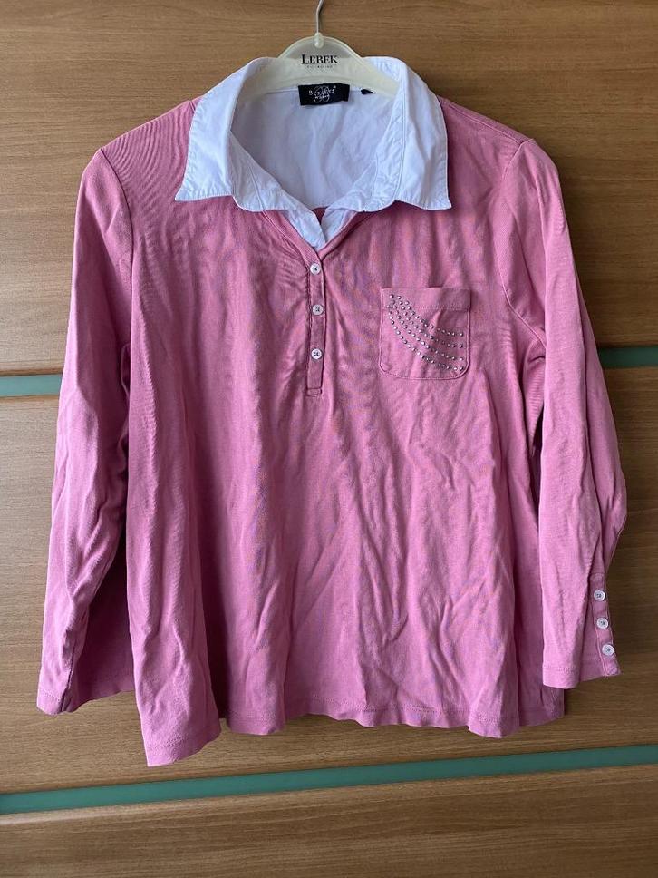 Roze trui met witte kraag XL, Kleding | Dames, Truien en Vesten, Gedragen, Maat 46/48 (XL) of groter, Roze, Ophalen of Verzenden