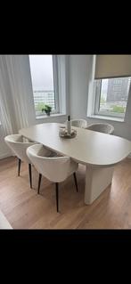 Eetkamer tafel Deens ovale betonlook beige, Huis en Inrichting, Tafels | Eettafels, Ophalen, Overige materialen, 100 tot 150 cm