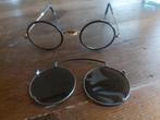 Antieke bril met losse donkere voorzet glazen, Ophalen of Verzenden