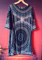 Luchtige Ibiza tuniek/jurk met opdruk en rits achter XXL 25€, Blauw, Maat 46/48 (XL) of groter, Ophalen of Verzenden, Zo goed als nieuw