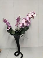 Zwarte vaas met kunst orchideeën, Ophalen, Zwart, Minder dan 50 cm
