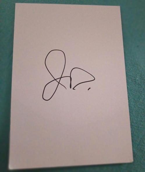 Jeremy Piven handtekening gesigneerde index card, Verzamelen, Film en Tv, Zo goed als nieuw, Foto of Kaart, Ophalen of Verzenden