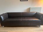Gelderland 4800 - Donkerbruine lederen 3-zits bank, Driepersoons, Ophalen of Verzenden, Zo goed als nieuw, Rechte bank