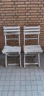 Brocante bistro stoelen bistrostoelen 2x hout, Tuin en Terras, Inklapbaar, Gebruikt, Hout, Ophalen