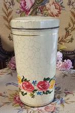 Leuke brocante beschuitbus, roze/gele rozen, Antiek en Kunst, Ophalen of Verzenden