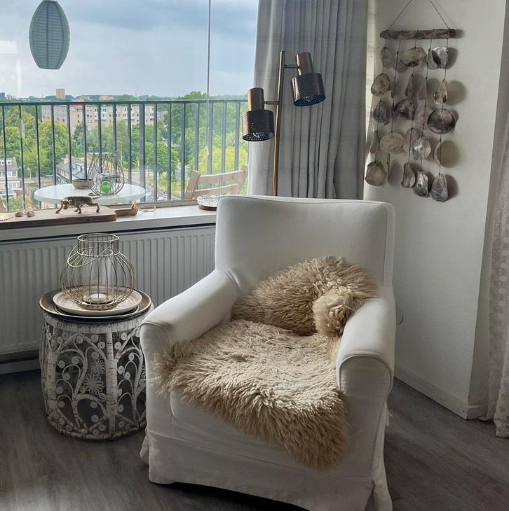 IKEA Ektorp Jennylund stoel + 2x hoes, Huis en Inrichting, Fauteuils, Gebruikt, Hout, Stof, Ophalen