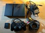 Playstation 2 Slim + controller en memory card, Spelcomputers en Games, Spelcomputers | Sony PlayStation 2, Met 1 controller, Gebruikt