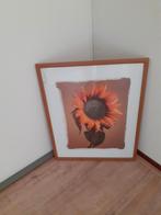 kersenkleur lijst met zonnebloem jurk,schoenen ,beer 40  cm, Huis en Inrichting, Ophalen of Verzenden, Gebruikt, Minder dan 50 cm