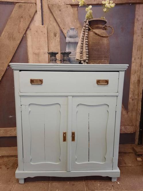 Oud biedermeier meidenkastje meidenkast kastje kast groen, Antiek en Kunst, Antiek | Meubels | Kasten, Ophalen