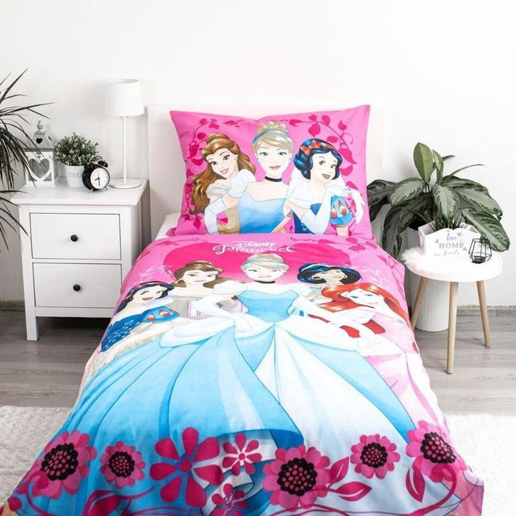 Disney Princess Dekbedovertrek 140 x 200 cm - Katoen, Kinderen en Baby's, Kinderkamer | Beddengoed, Nieuw, Dekbedovertrek, Roze