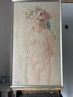 Maria de Ruiter de Witt, dame met hoed, pastel op doek, Antiek en Kunst, Kunst | Schilderijen | Klassiek, Ophalen