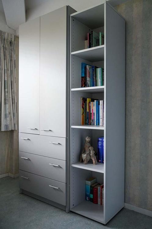 Kast met deurtjes en drie laden en open kast met 5 vakken, Huis en Inrichting, Kasten | Wandmeubels, Gebruikt, 200 cm of meer