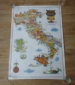 Vintage Poster / Landkaart uit 1987 - Wijnen van Italië, Verzamelen, Ophalen, Zo goed als nieuw, Italië, Overige typen