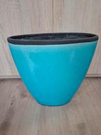 Turquoise Bloempot - Aardewerk, Tuin en Terras, Bloempotten, Ophalen, Gebruikt, 40 cm of meer, Tuin