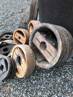 Oude houten aandrijfwiel loopwiel poelie meelmolen, Ophalen
