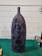 vaas groot paars met decoratie zwart, Ophalen of Verzenden, 'T Olde Gre-j, Info@toldegrej.nl, Endepoelstraat 20f Didam