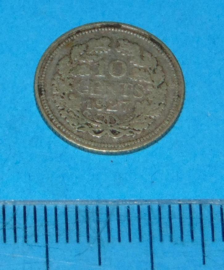 Nederland - dubbeltje 1927 - zilver, Postzegels en Munten, Munten | Nederland, Losse munt, 10 cent, Koningin Wilhelmina, Zilver