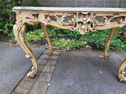 Zeer oude barokke salontafel met marmeren blad, Antiek en Kunst, Curiosa en Brocante, Ophalen